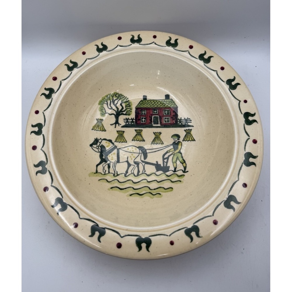 Homestead Provincial Poppytrail 10" Serving Bowl Farmhouse Horse Harvest Metlox